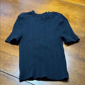 Zara Black Ribbed Top